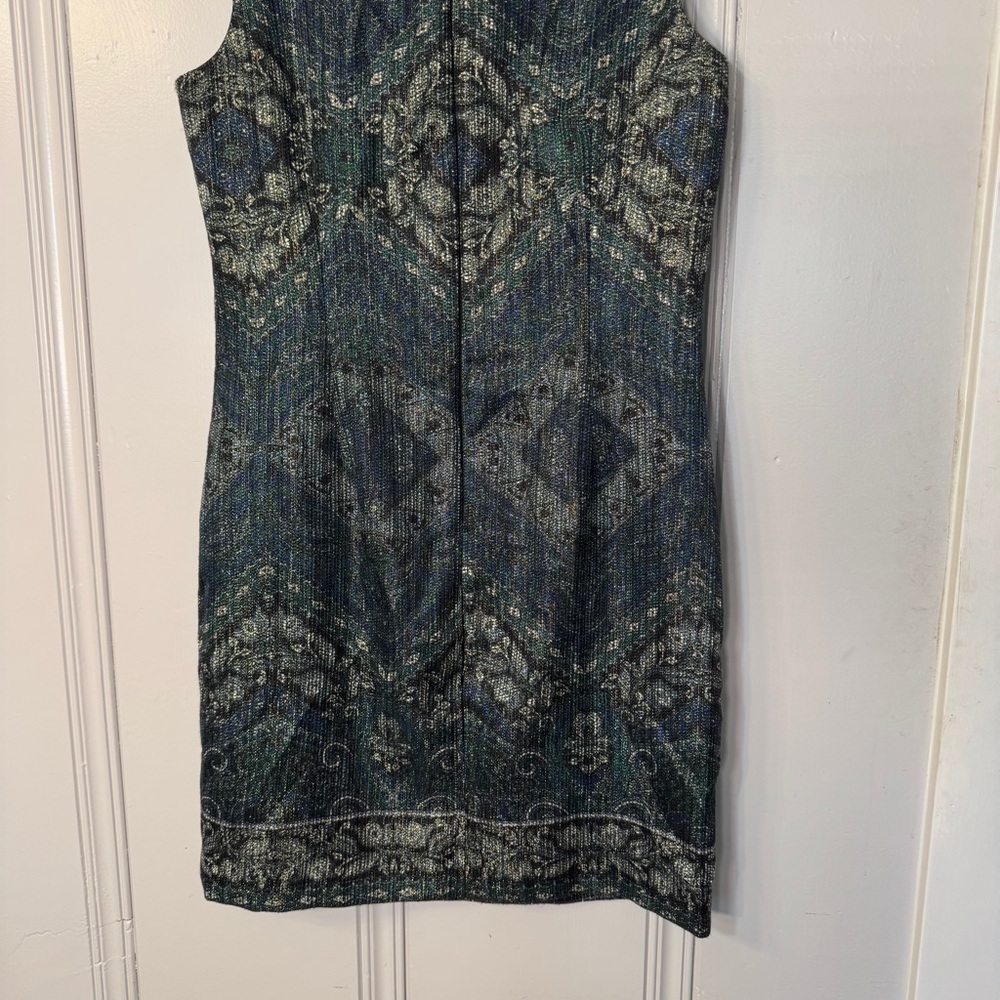 Antonio Melani metallic shift dress Cowl neckline Size 10 Party Event Evening‎ - Picture 11 of 14